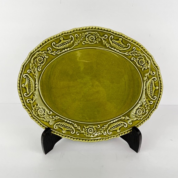 Canonsburg Regency Green 11" Oval Platter - Picture 1 of 5